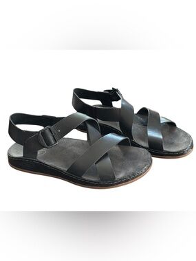 NWOT Chaco Wayfarer Leather Sandal Black Strappy Buckle Women's Size 5